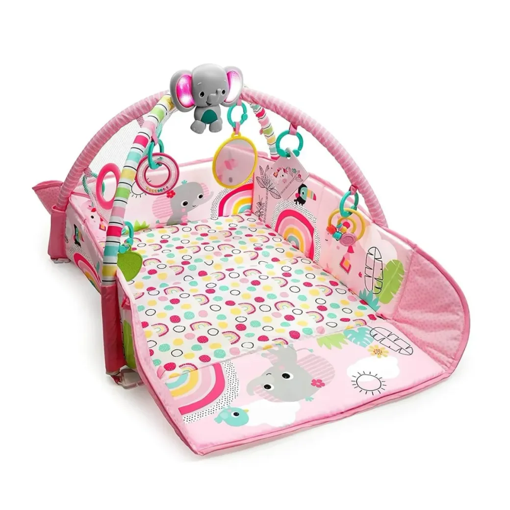 Salteluta de activitati Bright Starts 5 in 1 Gym & Ball Pit Rainbow Tropics foto