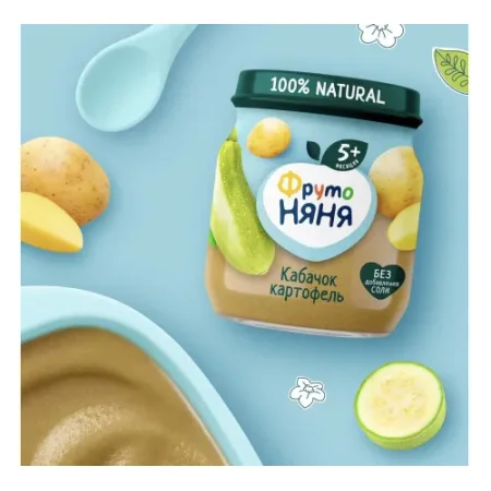 ФрутоНяня Пюре кабачок-картофель 110г. (5 м+)