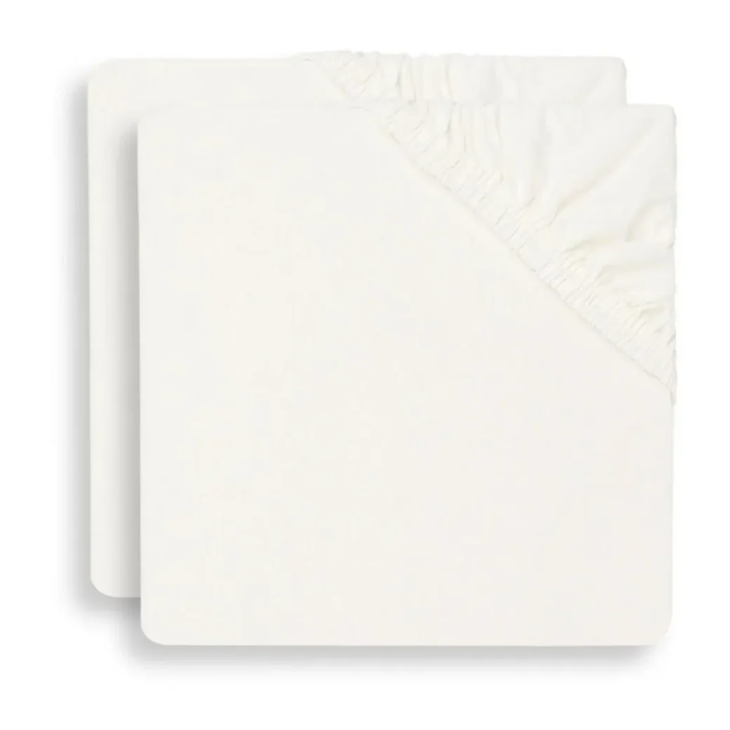 Простыня на резинке Jollein Jersey Ivory, 120x60 см, 2 шт. foto