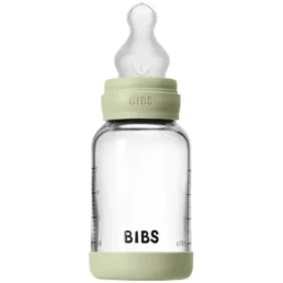 Стеклянная антиколиковая бутылочка BIBS Sage с силиконовой соской 0+ мес, 120 мл foto