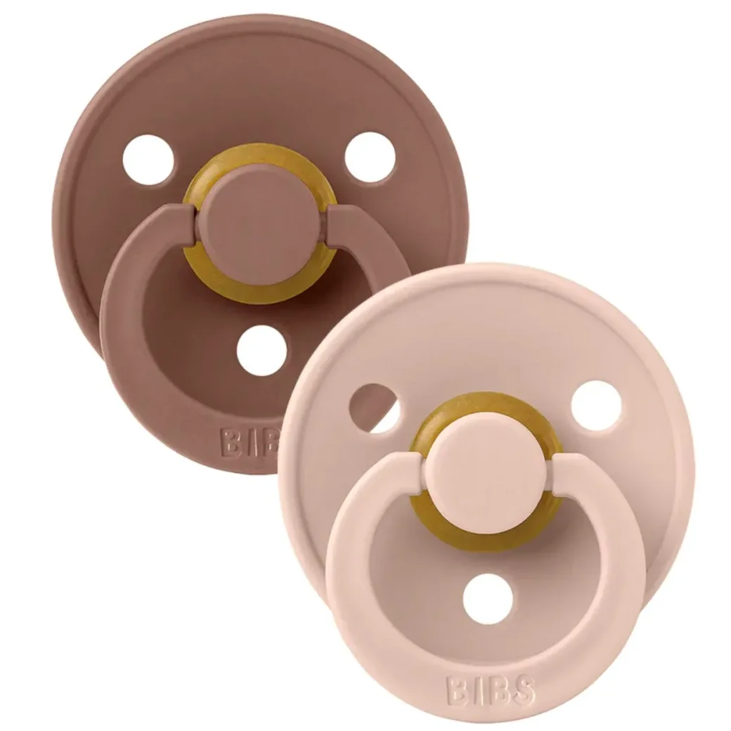 Set 2 suzete rotunde din latex BIBS Colour Woodchuck/Blush (6-18 luni) foto