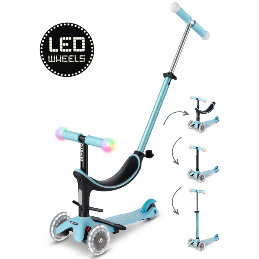 Самокат Micro Mini2Grow Deluxe Magic LED Blue foto