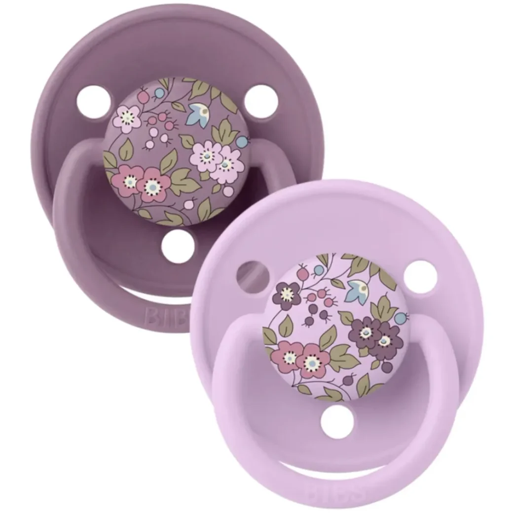 Set 2 suzete rotunde din silicon BIBS LIBERTY De Lux Chamomile Lawn - Mauve Mix (0-36 luni) foto