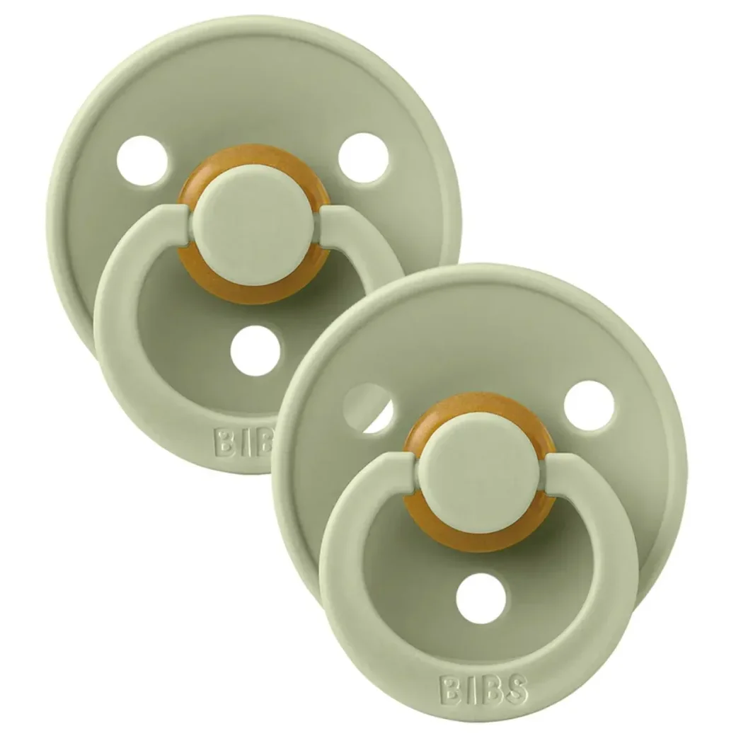 Набор из 2 круглых пустышек BIBS Colour Sage (0-6 мес.) foto