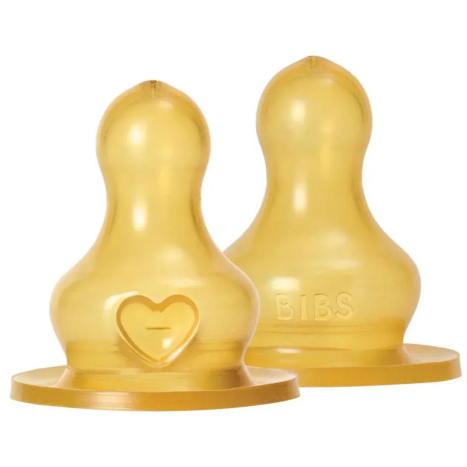 Set 2 tetine din latex pentru biberon BIBS, flux mediu foto