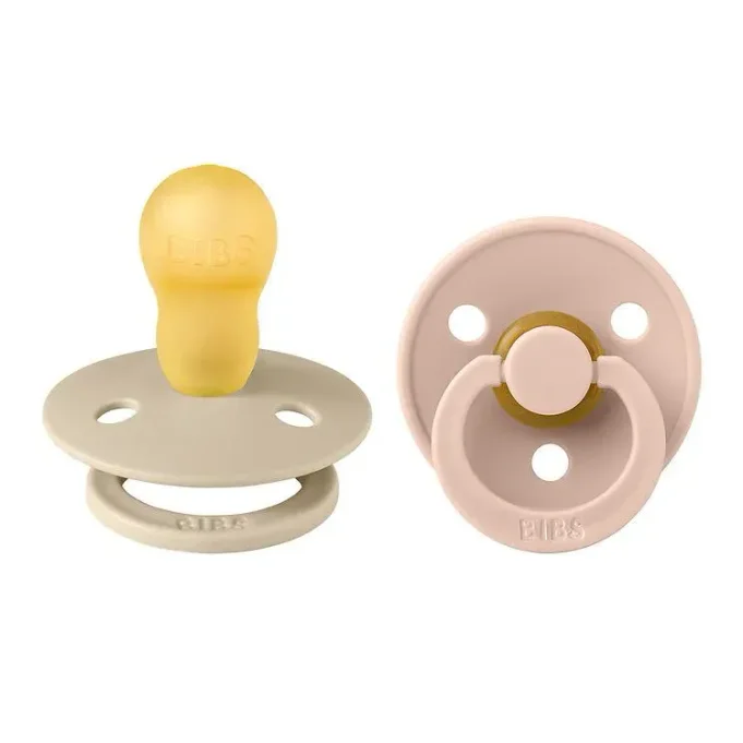 Set 2 suzete rotunde din latex BIBS Colour Vanilla/Blush (18-36 luni) foto