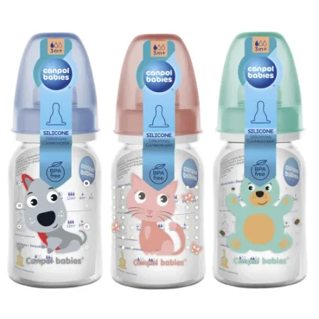 canpol 11/851 Бутылочка "happy animals" 120 мл.(3+)