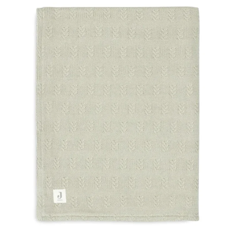 Paturica Jollein Grain Knit Olive Green/Velvet, 100x150 cm