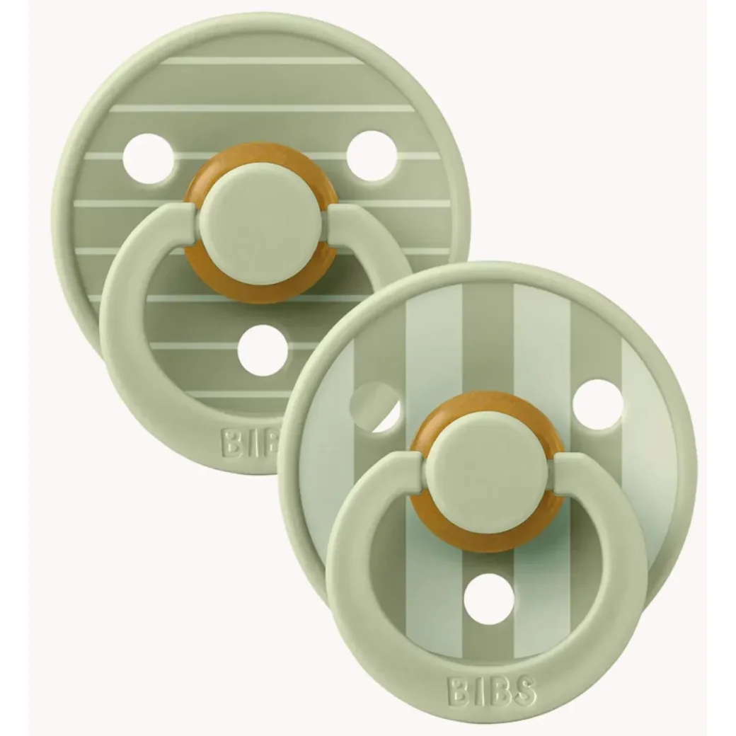 Set 2 suzete rotunde din latex BIBS Studio Colour Pin - Sage Mix (0-6 luni) foto
