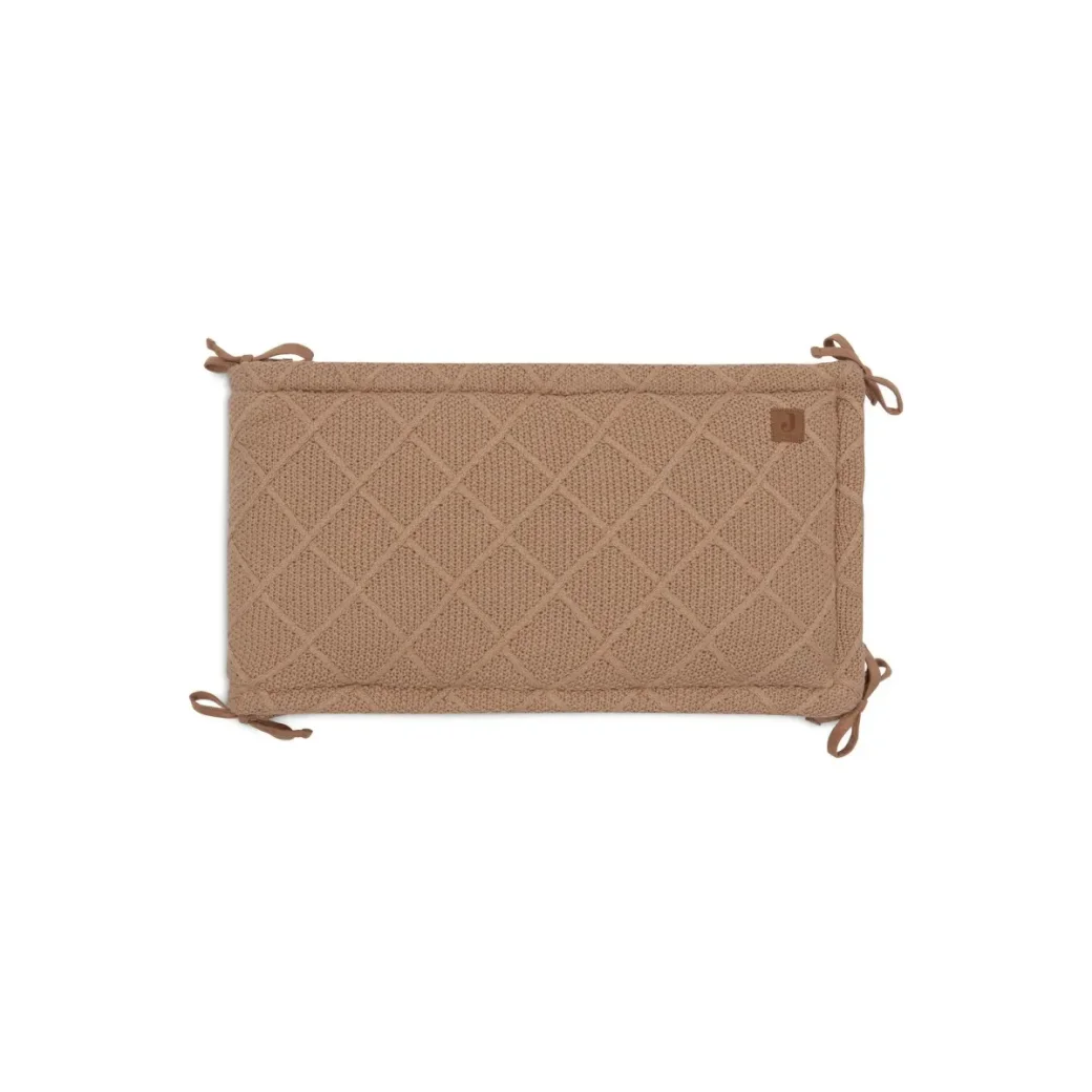 Aparator lateral pentru patut Jollein Check Knit Biscuit, 180x30 cm foto