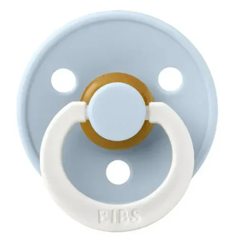 Suzeta rotunda din latex BIBS Glow Baby Blue (0-6 luni) foto