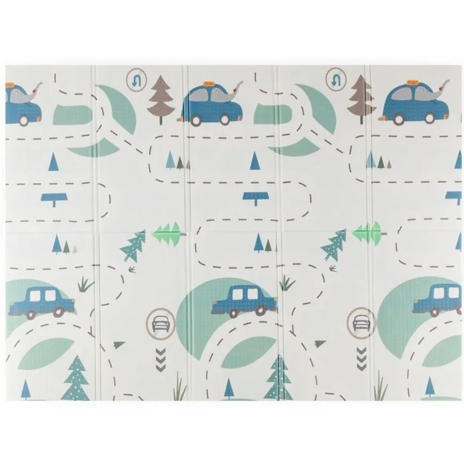 Covoras de joaca pliabil 2 in 1 Petite&Mars Campy Cars&Arabesca