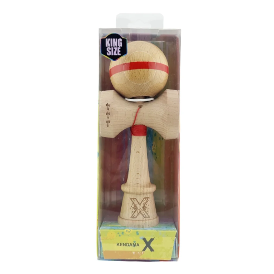 «Kendama Super Sticky X Original», rulment metalic, ața 62/65 cm, King size 7.5 x 6 x 18 cm, roșu