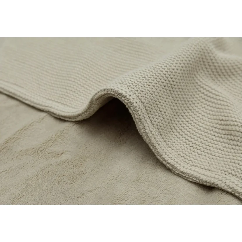 Paturica Jollein Basic Knit Olive Green/Fleece, 75x100 cm