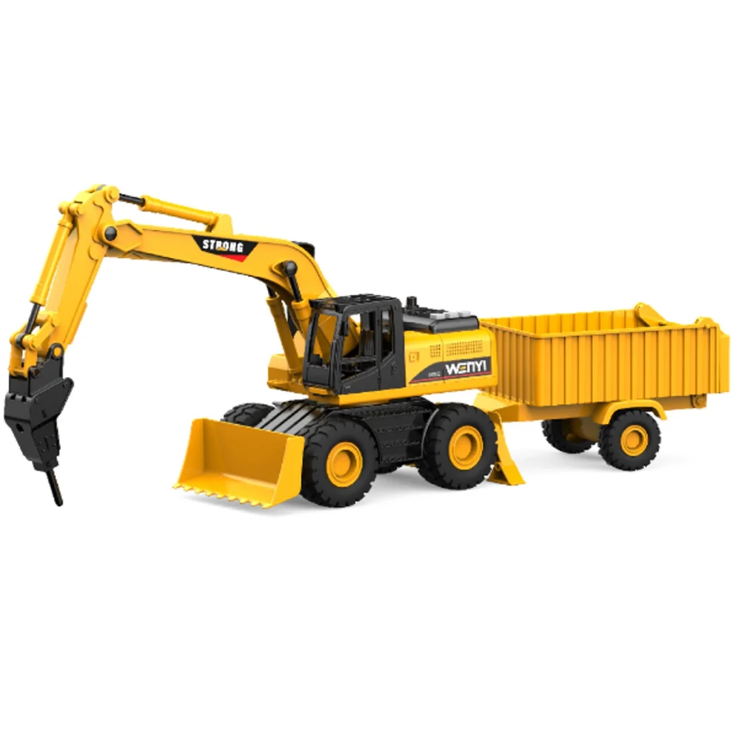 1:14 Utilaj special „Excavator cu remorcă” 3 în 1 (lumini/sunete)
