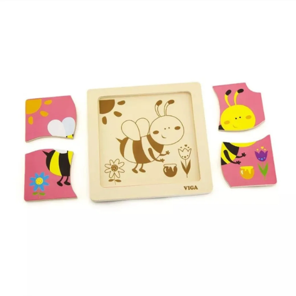 Mini-puzzle din lemn "Albina"