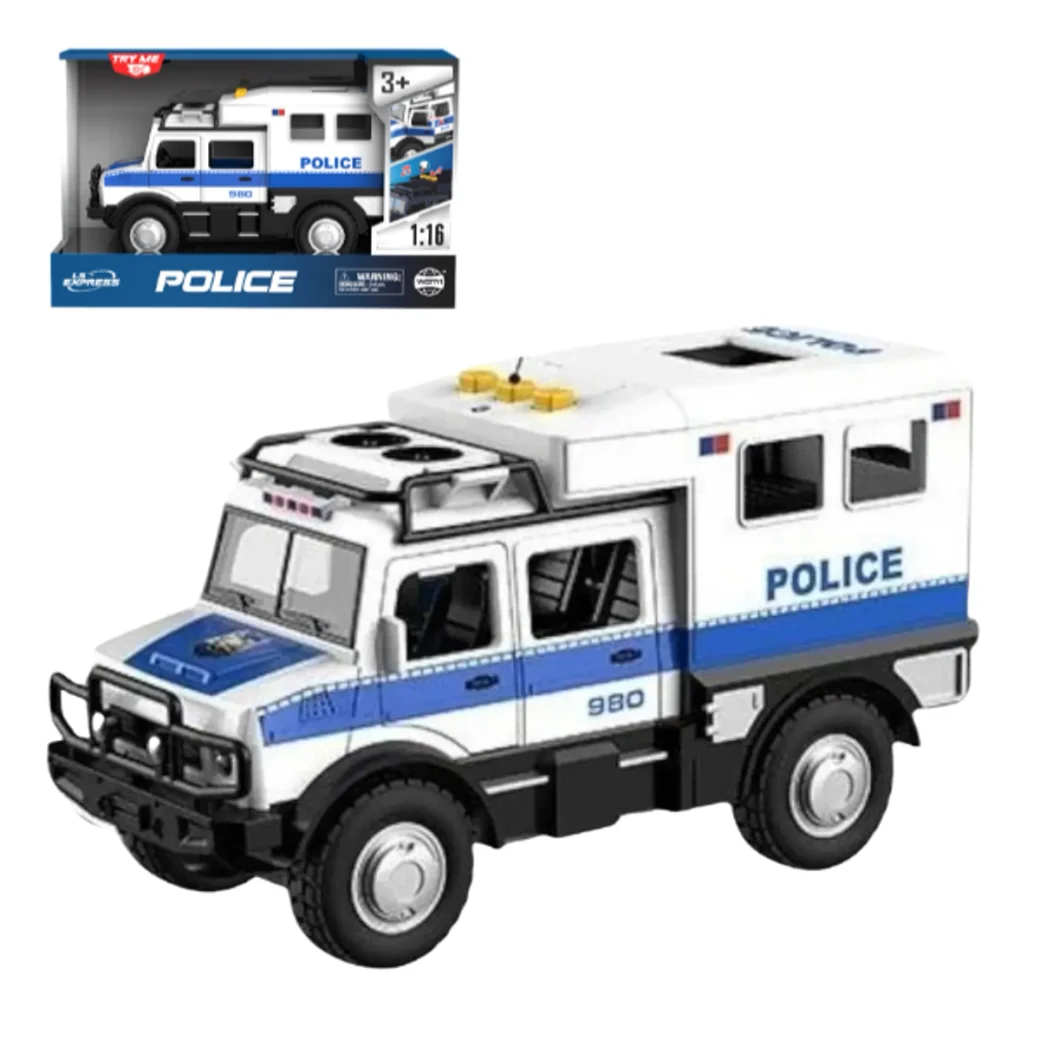 1:16 Jeep de poliție cu inerție (lumini /sunete / ușile se deschid)