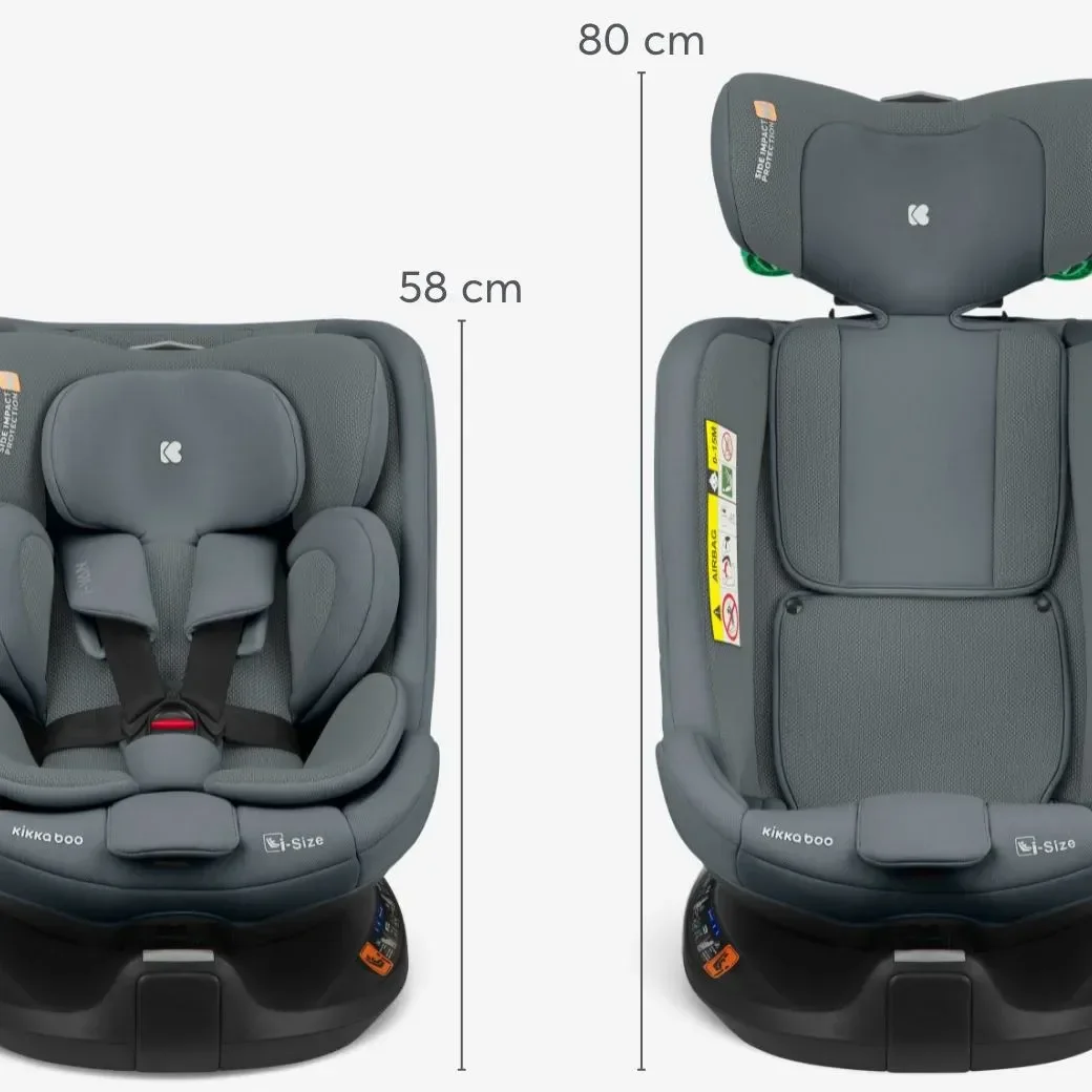 Scaun auto KikkaBoo i-Van Dark Grey i-Size, 40-150 cm foto