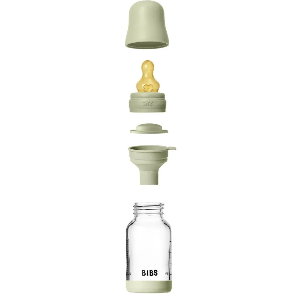 Biberon din sticla anticolici BIBS Sage cu tetina din latex 0+ luni, 120 ml foto