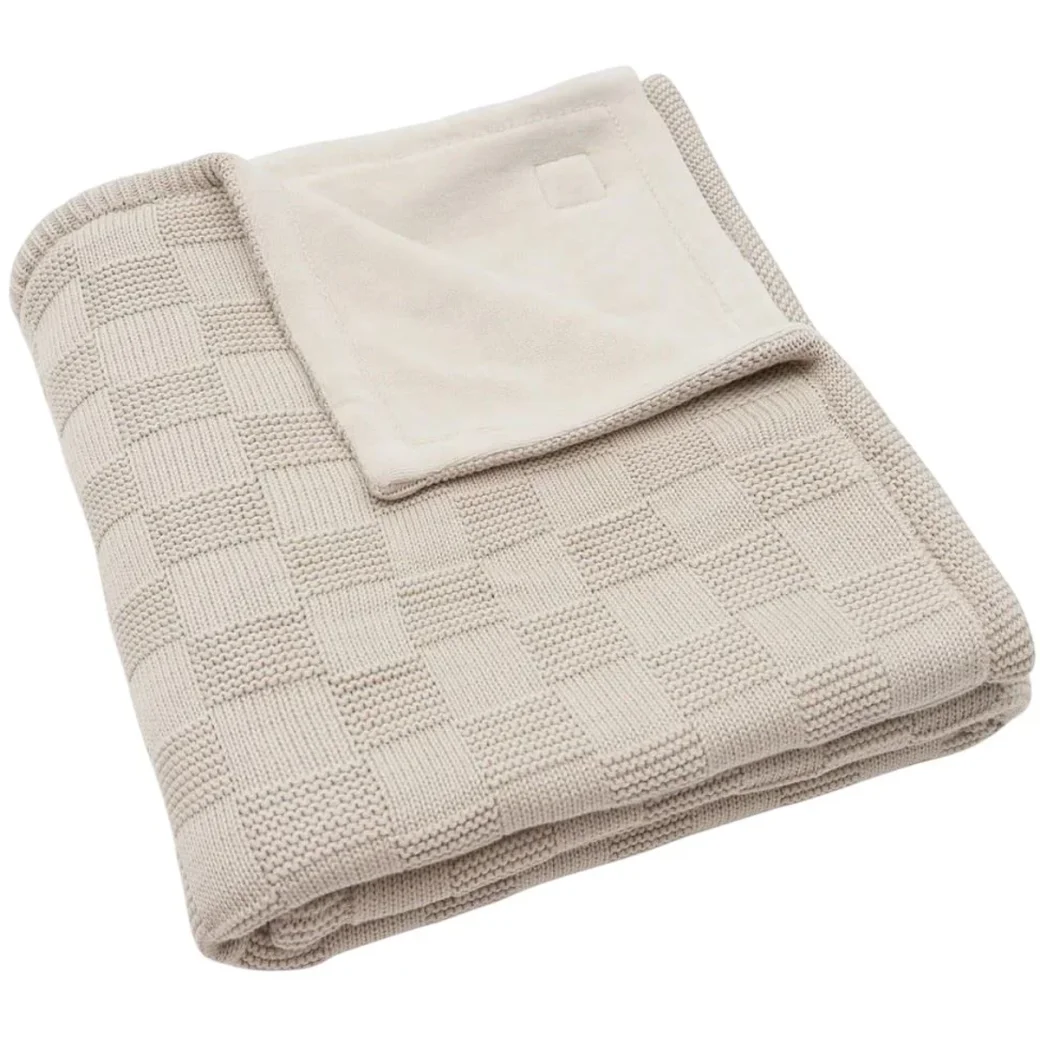 Плед Jollein Box Knit Warm Sand/Velvet GOTS, 100x150 см