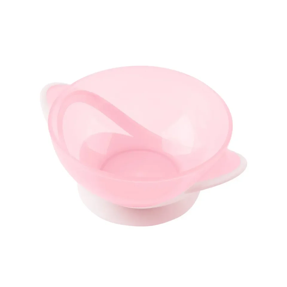 Bol cu ventuza si lingura KikkaBoo Feedy Pink foto