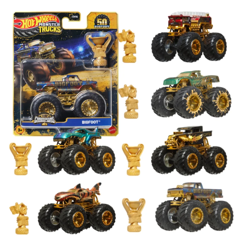 1:64 Hot Wheels Monster Trucks – BIGFOOT (ediție aniversară), as.