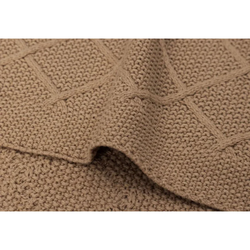 Paturica Jollein Check Knit Biscuit, 75x100 cm