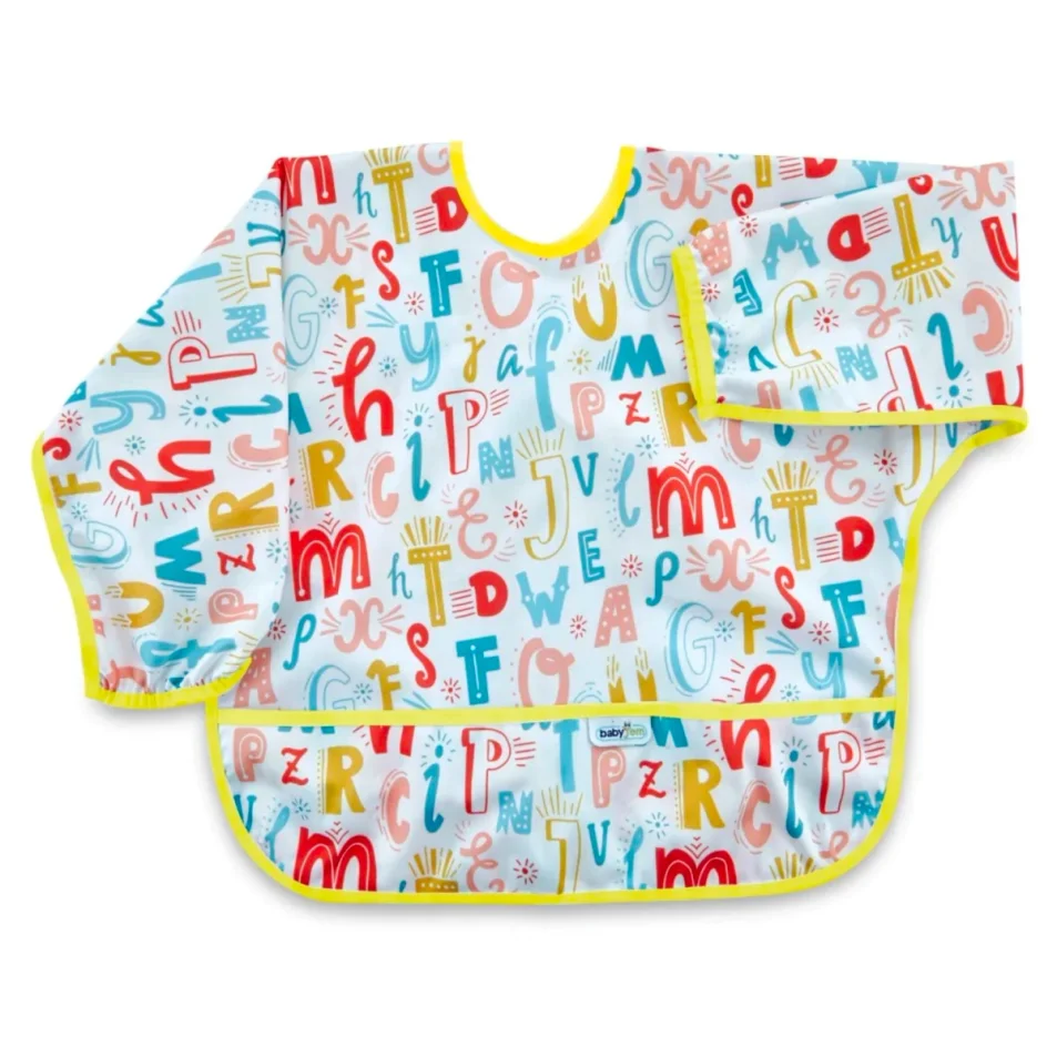 Нагрудник с рукавами для занятий BabyJem Alphabet, 33x74 см