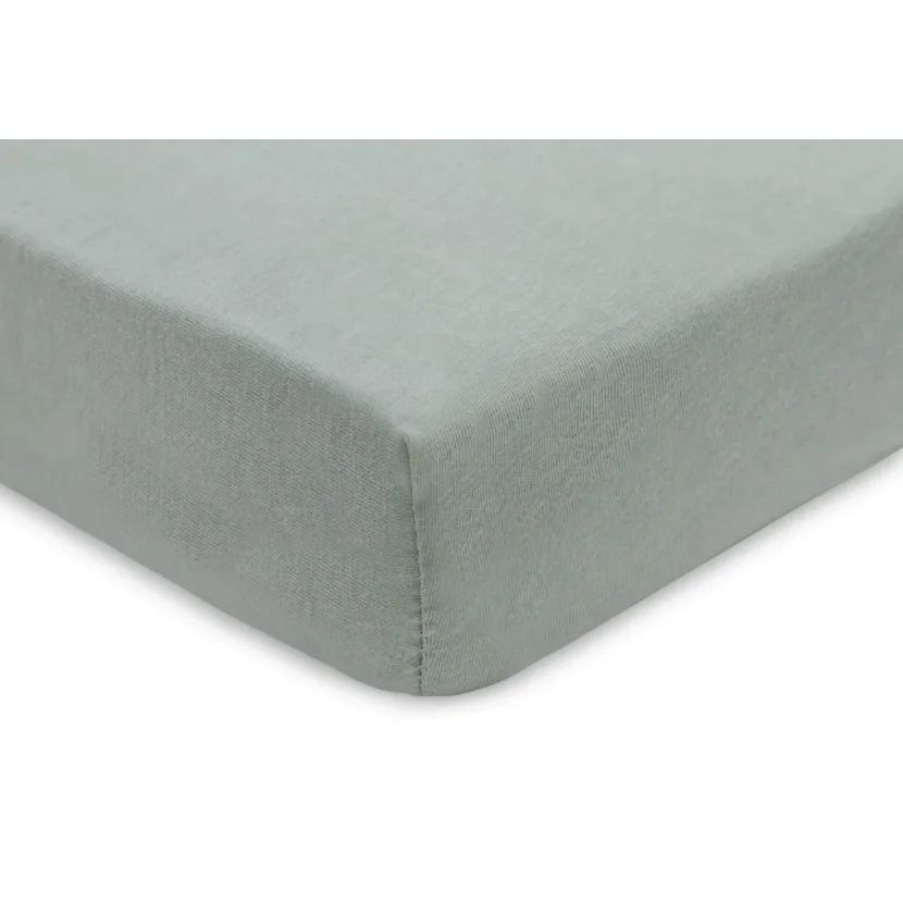 Cearsaf cu elastic Jollein Jersey Sea Green/Ivory, 120x60 cm, 2 buc.