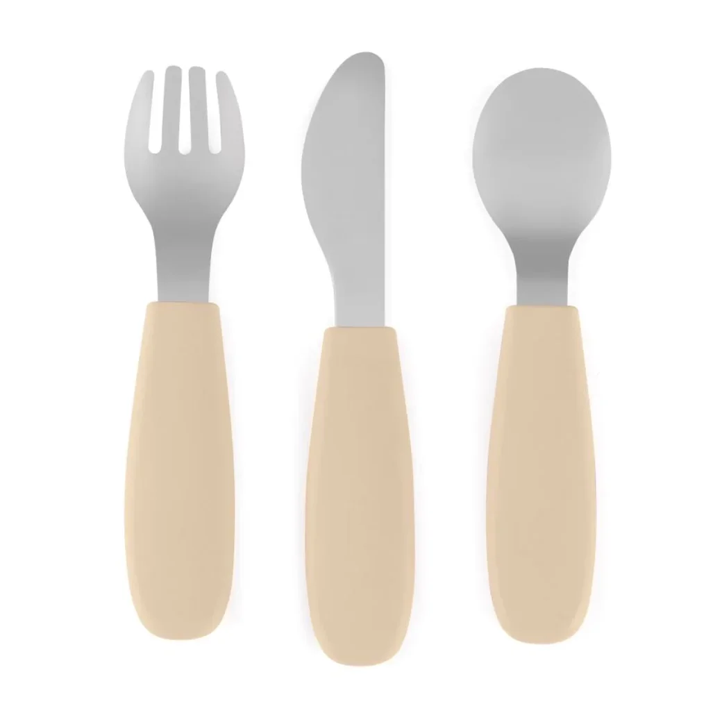 Set tacamuri din otel inoxidabil Petite&Mars Take&Match Desert Sand (12+ luni)