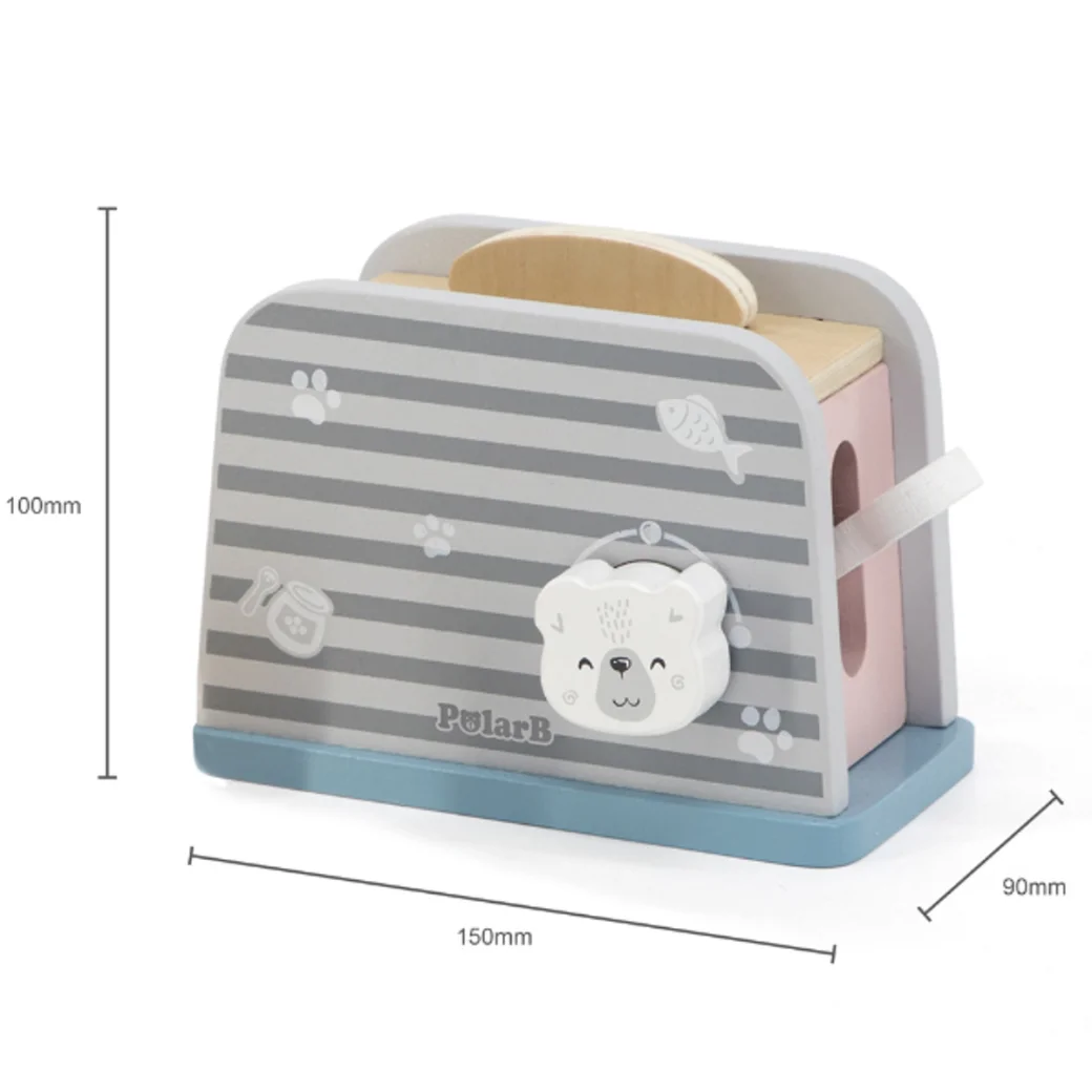 Set de joaca din lemn "Mic dejun cu toaster", 8 piese