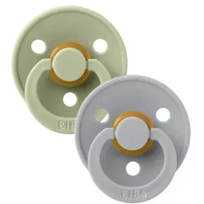 Set 2 suzete rotunde din latex BIBS Colour Sage/Cloud (18-36 luni) foto