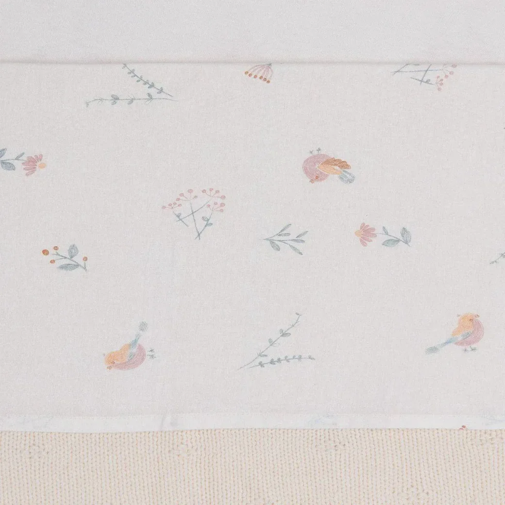 Cearsaf pentru patut Jollein Lovely Birds, 120x150cm foto
