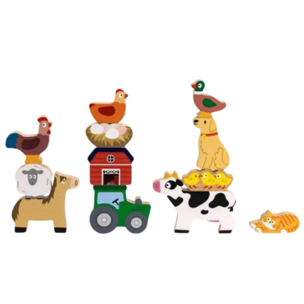 Set de figurine din lemn „Ferma”