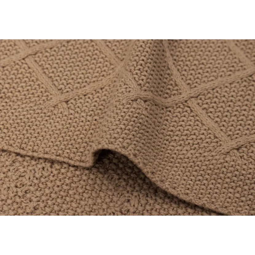 Paturica Jollein Check Knit Biscuit, 100x150 cm