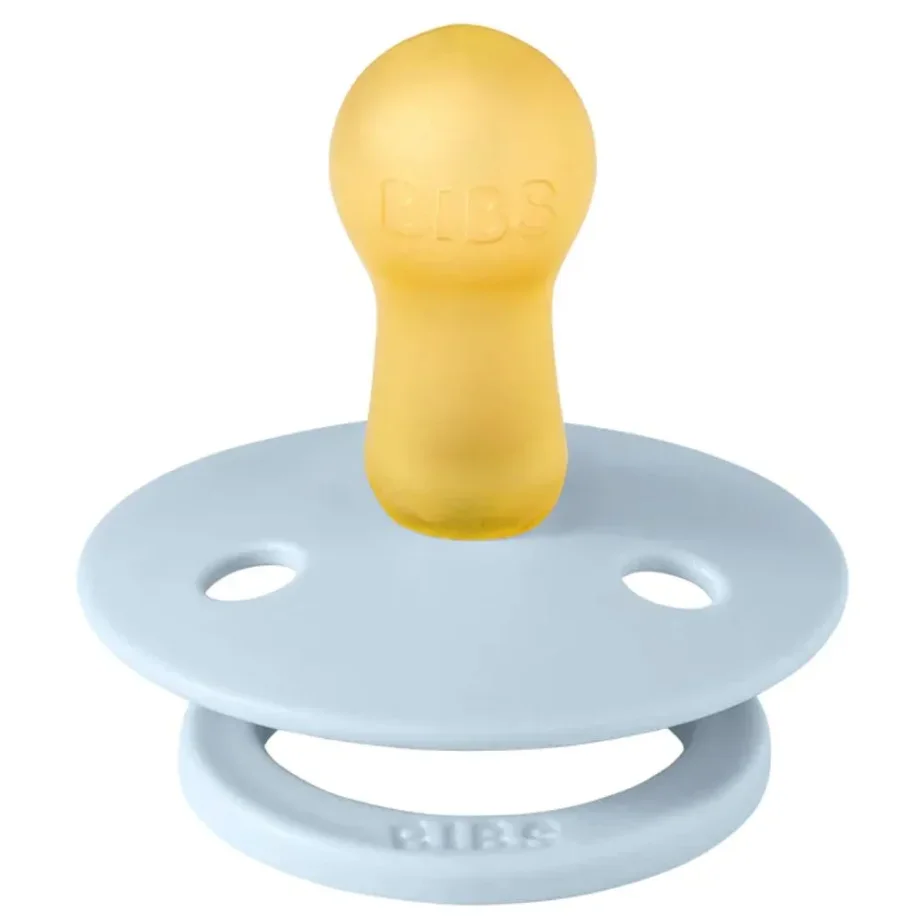 Set 2 suzete rotunde din latex BIBS Colour Iron/Baby Blue (0-6 luni) foto