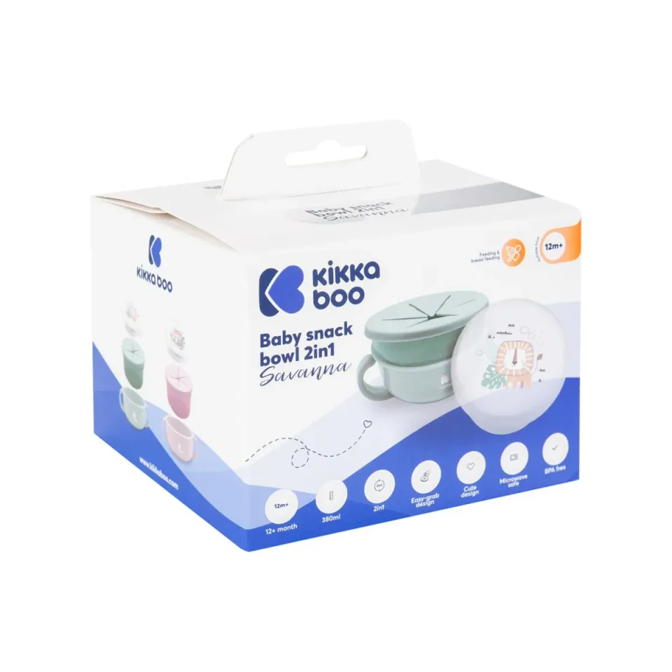 Cana pentru gustari 2 in 1 KikkaBoo Savanna Mint foto