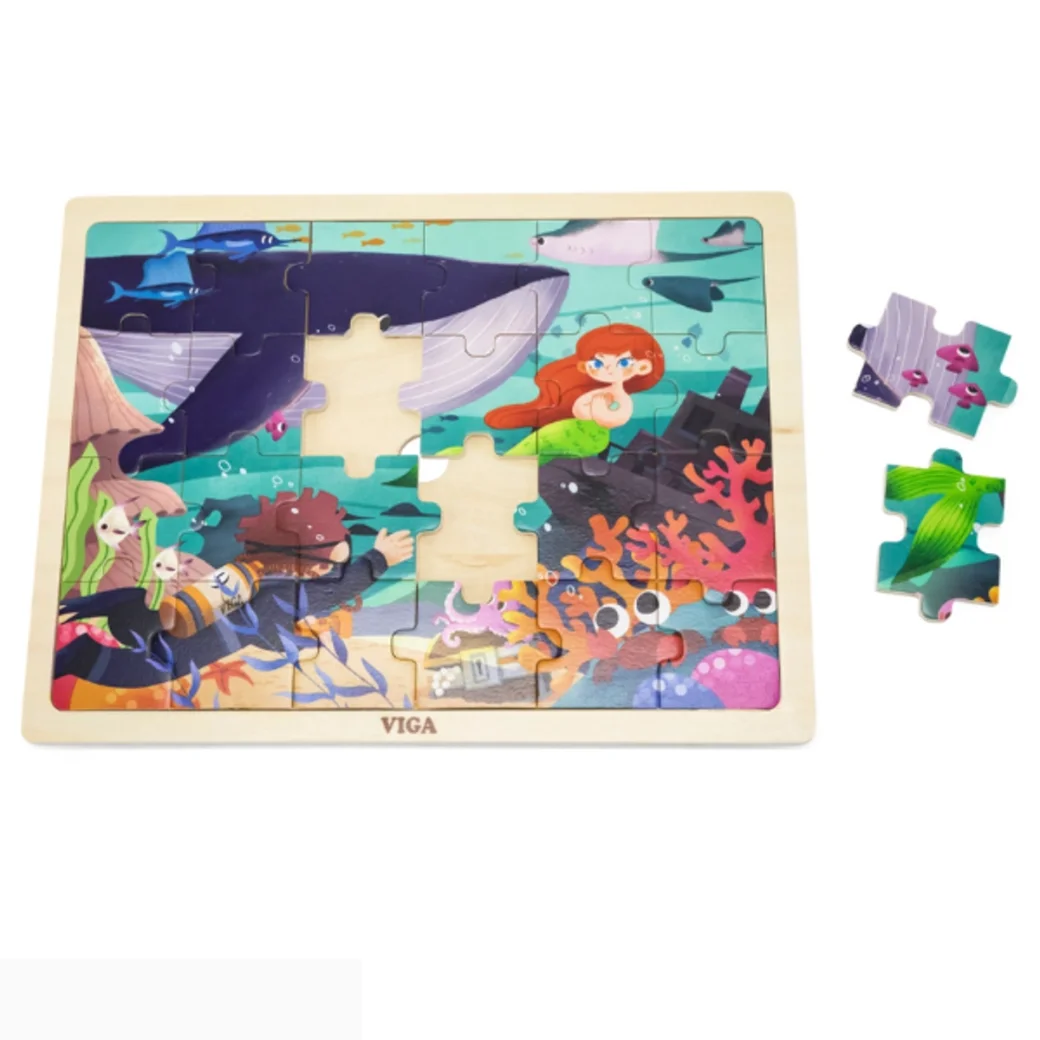Puzzle din lemn "Universul subacvatic", 24 elem.