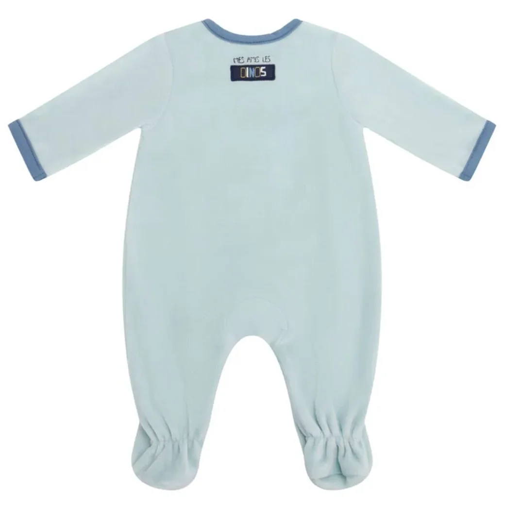 Pijama din velvet Premaman Albastra Dinos