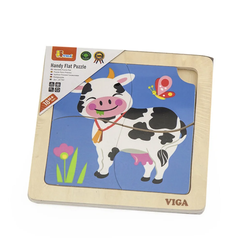 Mini-puzzle din lemn "Vaca"