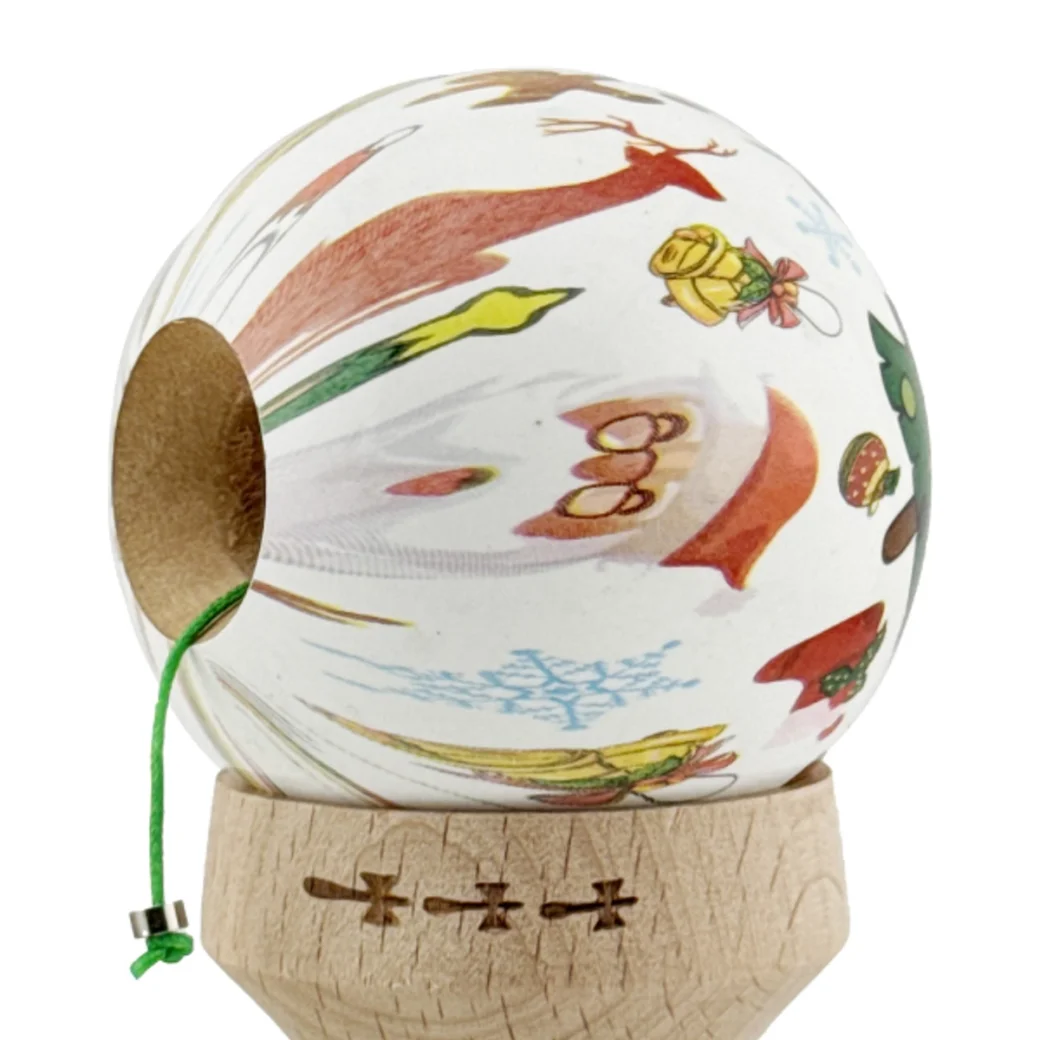 "Kendama X Original: Xmass Party", Профессиональная, Flippy, Металлический Стержень, Веревка 55 см, Большие чашки, 7.5 x 6 x 18 см