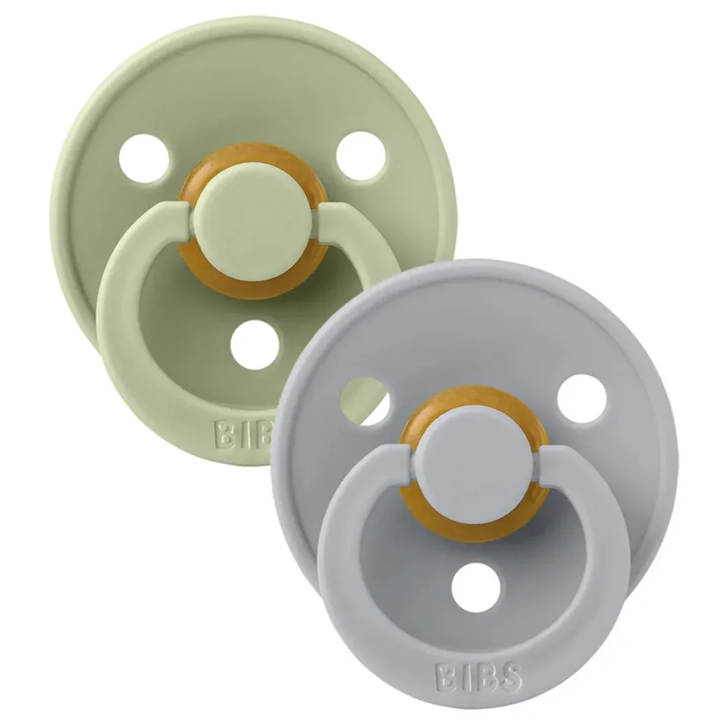 Набор из 2 круглых пустышек BIBS Colour Sage/Cloud (0-6 мес.) foto