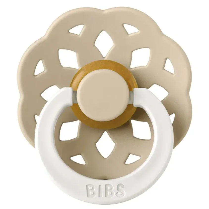 Пустышка круглая латексная BIBS Boheme Glow Vanilla (6-18 мес.) foto
