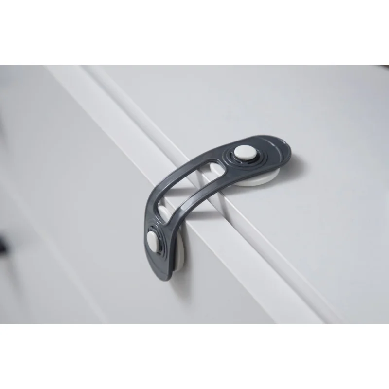 Set 2 mini sigurante universale BabyJem Anthracite pentru usi si dulapuri