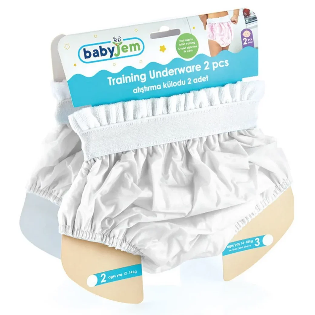 BABYJEM Chilotei antrenament marimea 3 Alb (14-18 kg), 2 buc.