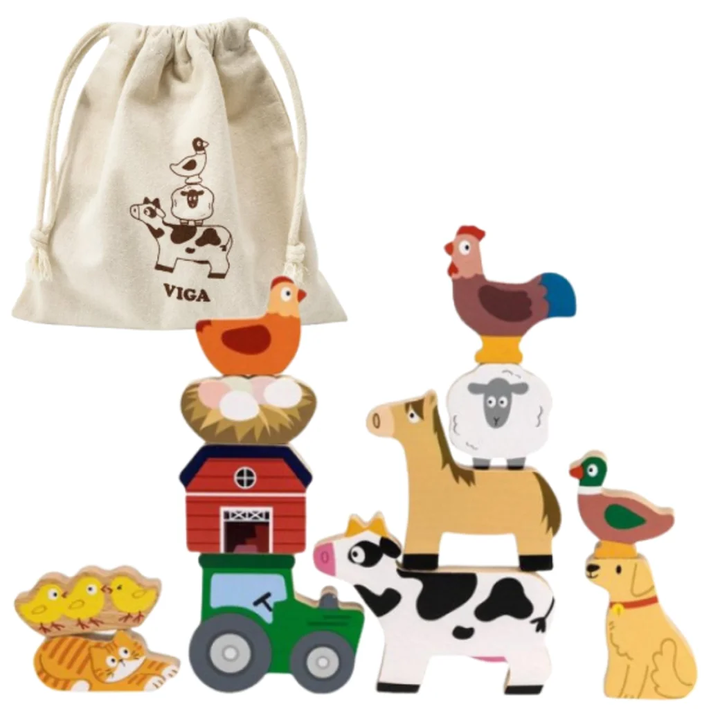 Set de figurine din lemn „Ferma”