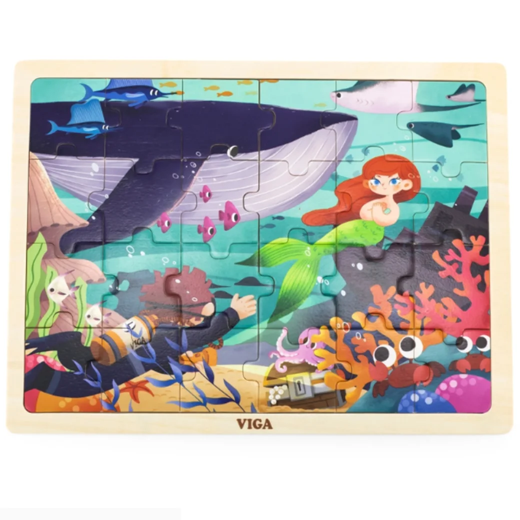 Puzzle din lemn "Universul subacvatic", 24 elem.