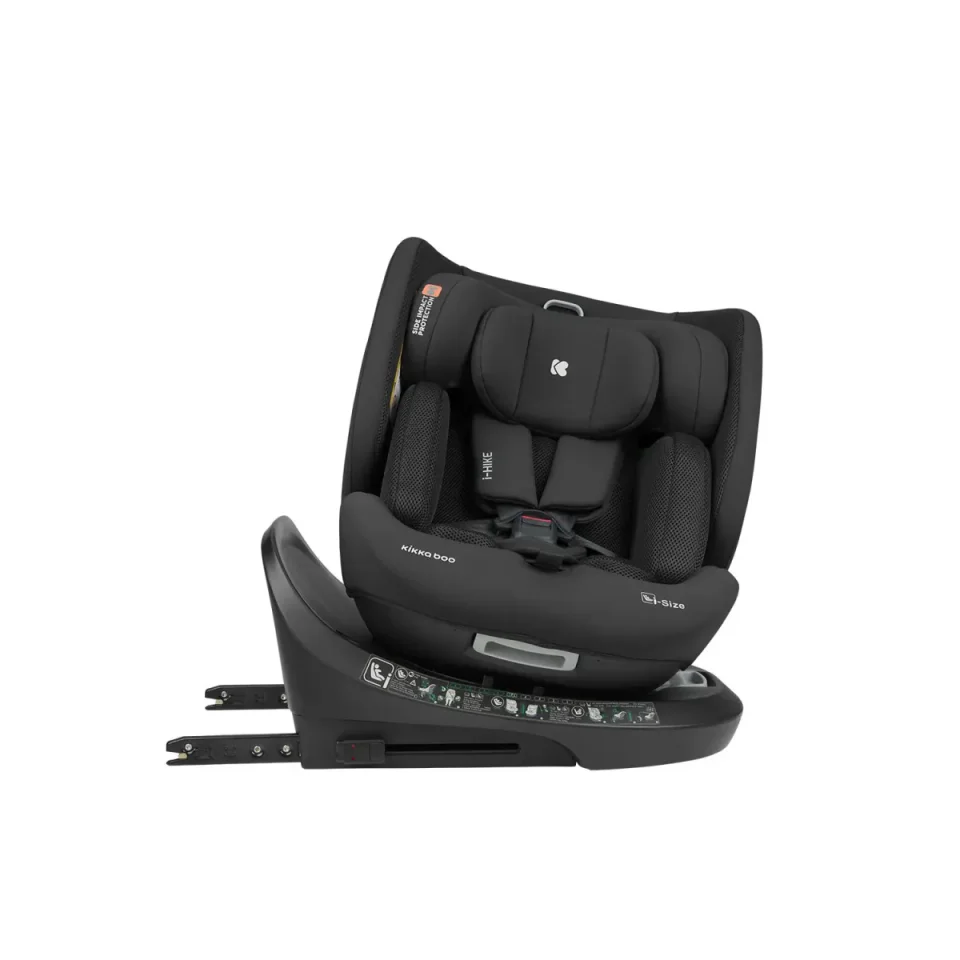 Scaun auto rotativ cu isofix KikkaBoo i-Hike Black, 40-150 cm foto