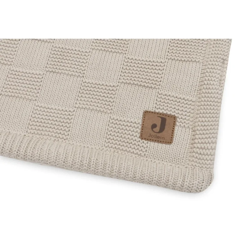 Плед Jollein Box Knit Warm Sand/Velvet GOTS, 75x100 см