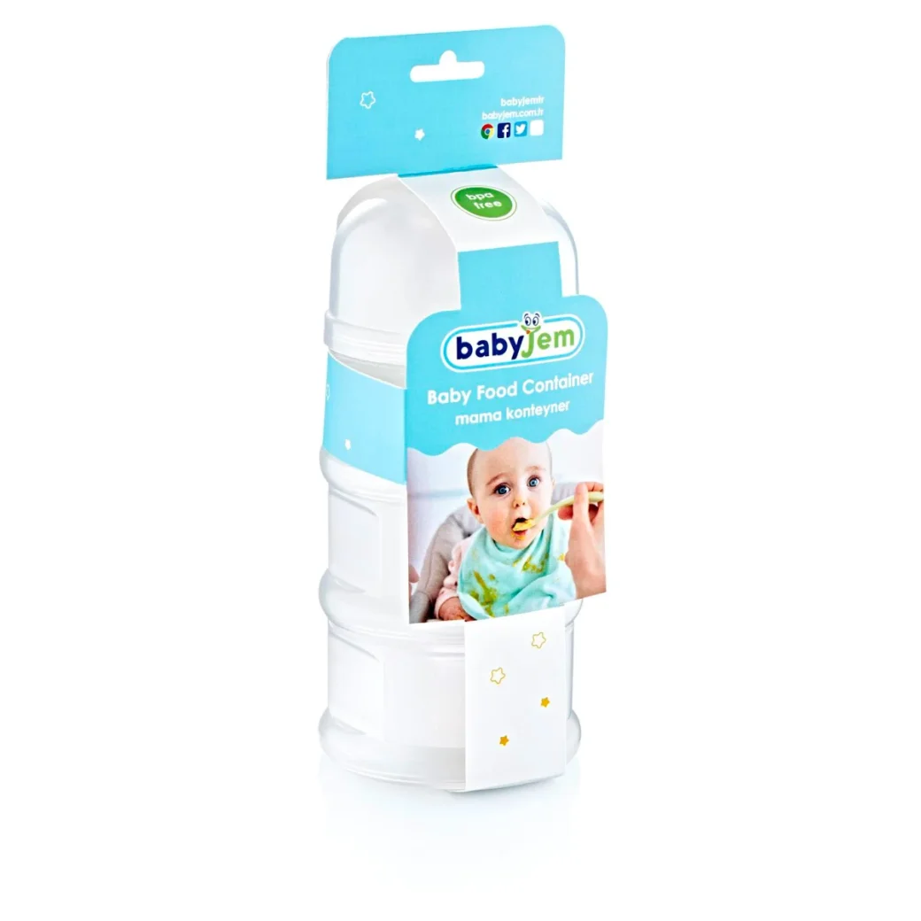Recipient lapte praf cu 3 compartimente BabyJem Alb